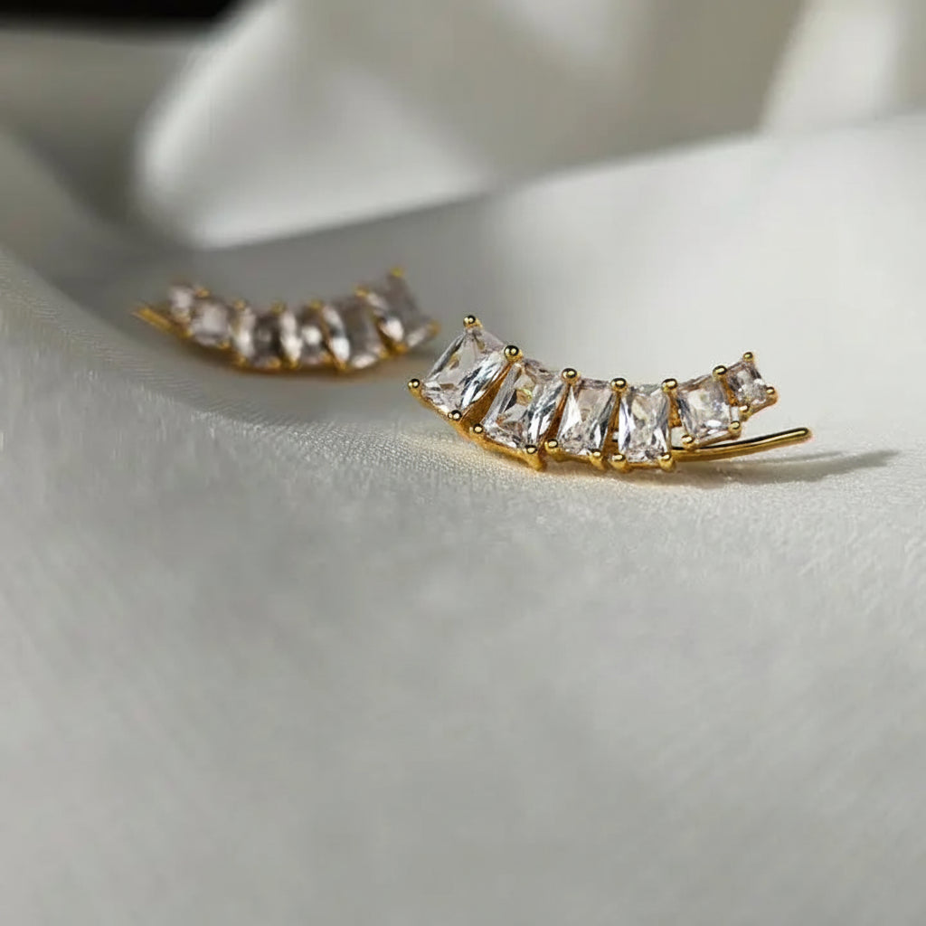 Emerald Cut Ear Climber