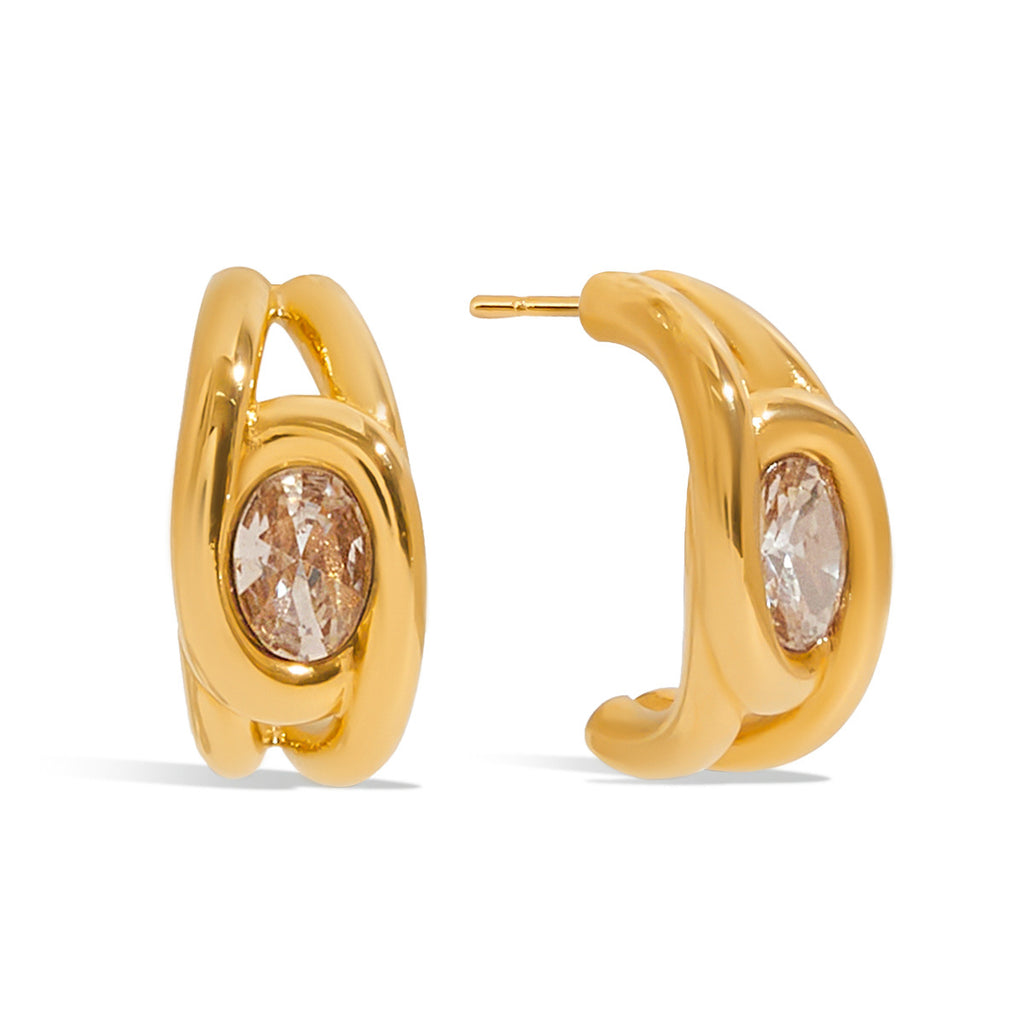 The Starlight Zircon Huggie Hoops