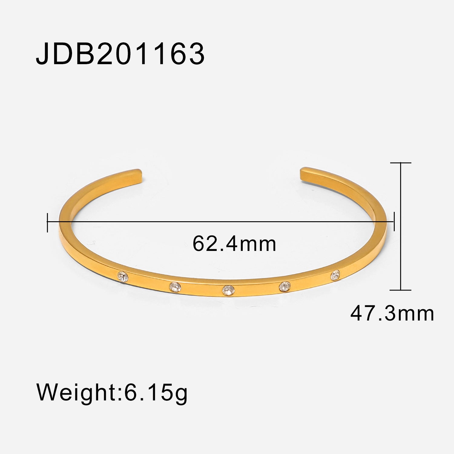 Cyna 18K Gold Plated Zirconia Bangle