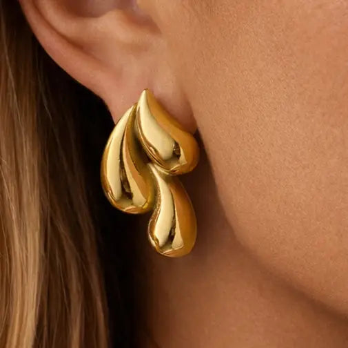 18K Gold Plated Waterproof Stainless Steel Stud Earrings