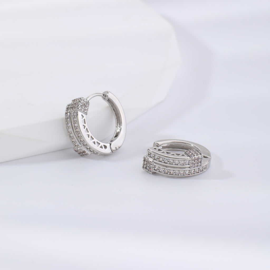 Geometric Zircon Drop Earrings