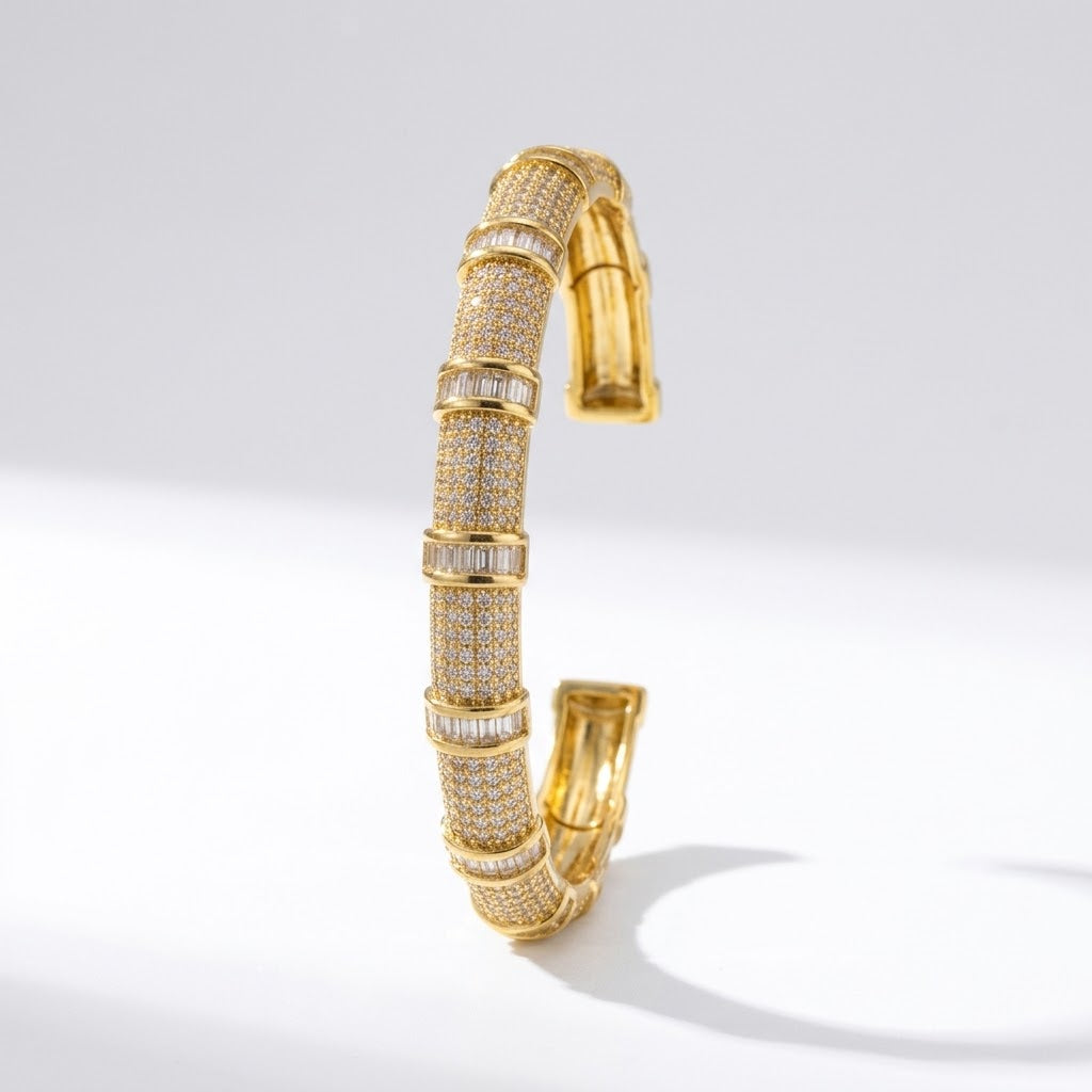 The Starry Night Iced-Out baguette and Pavé Cuff