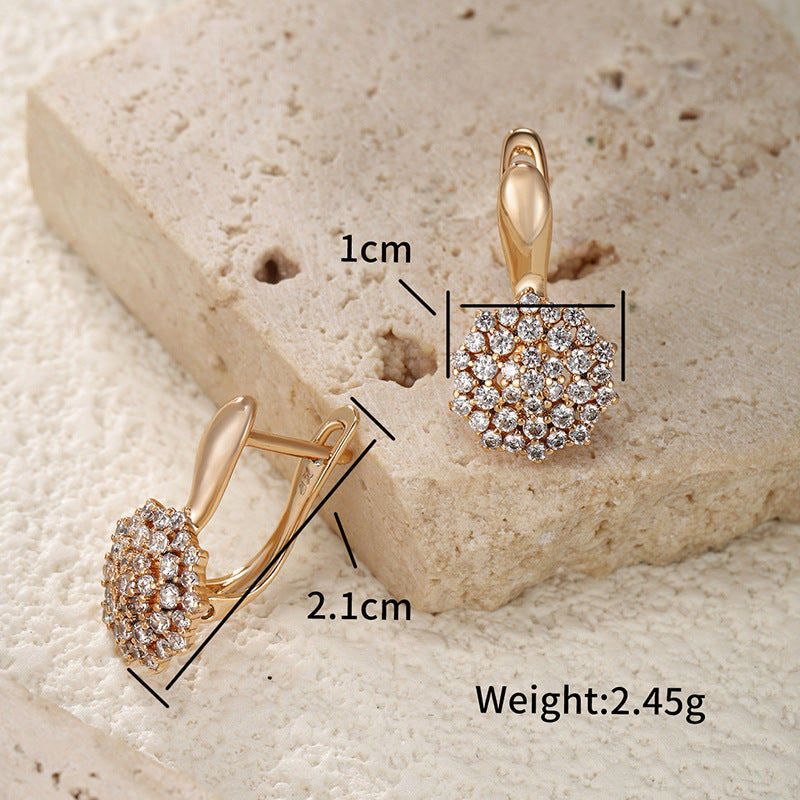 Lyra Floral Cluster Drop Earrings - 18K Gold Plated Luxury