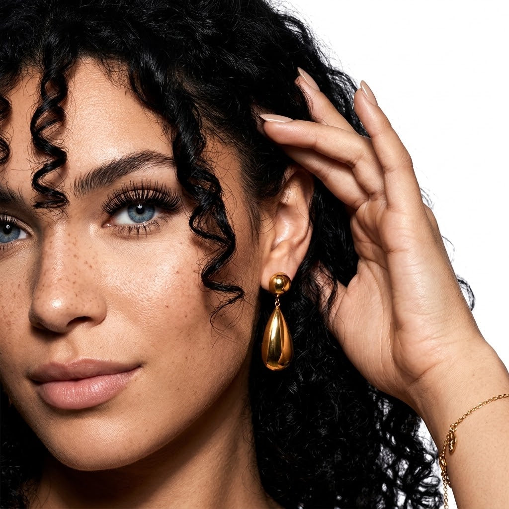 Hollow Water Droplet Drop Earrings