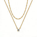 Minimalist 14K Gold Solitaire Necklace