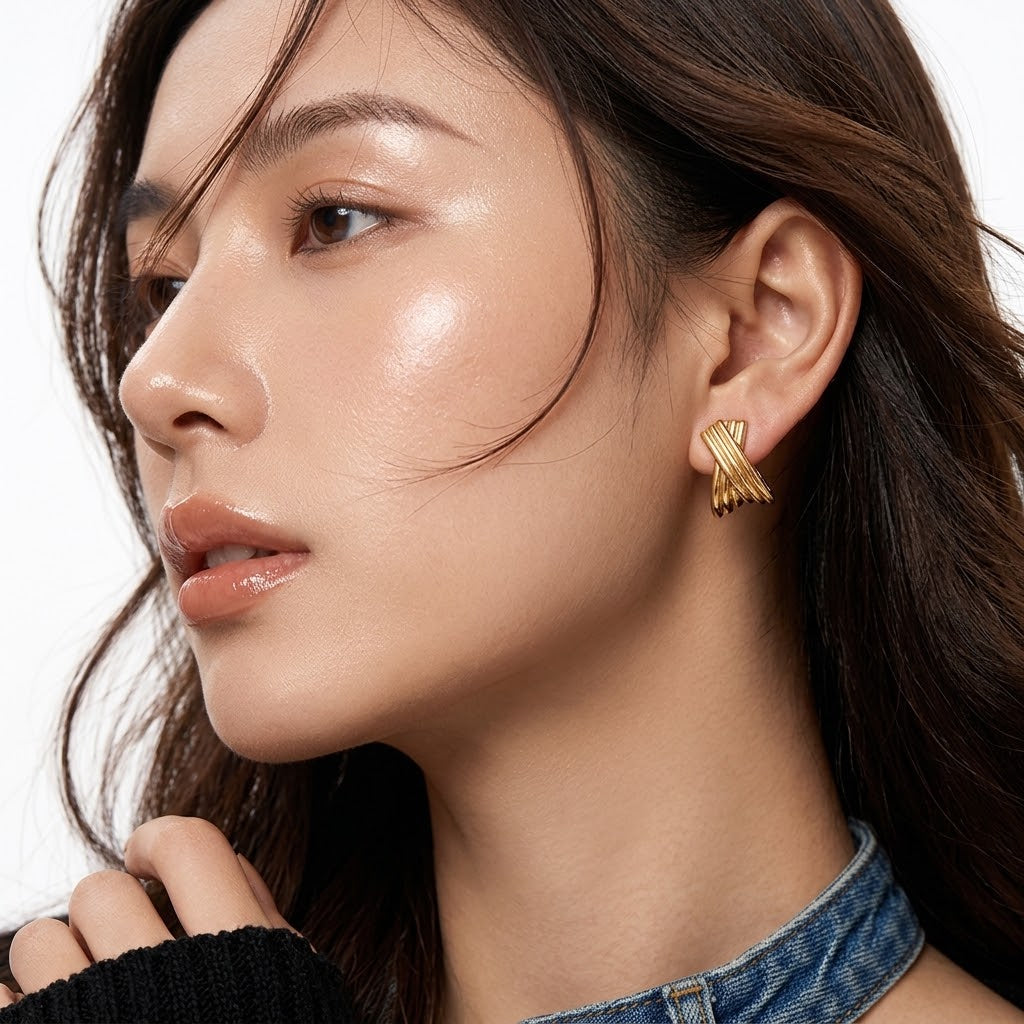 The Celine 18K Gold PVD Coated Chunky Sculptural Earrings