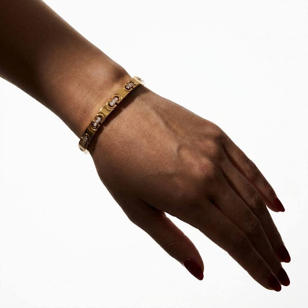 The Heritage Geometric Link Statement Bangle