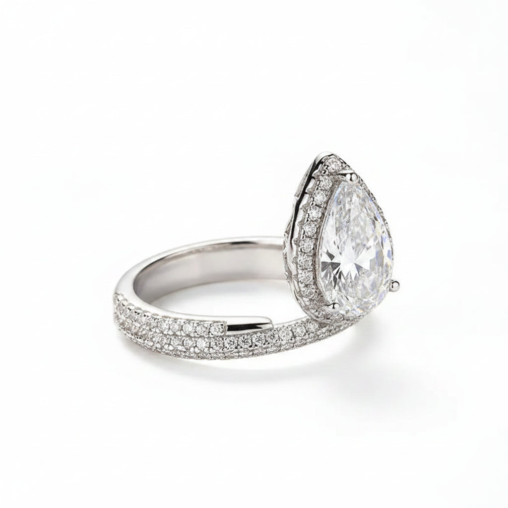 The Majestic Waterdrop Micro-Pavé Bridal Stack