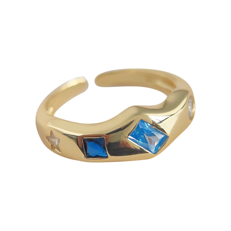 The Celestial Inlaid Zircon 18K Gold Ring