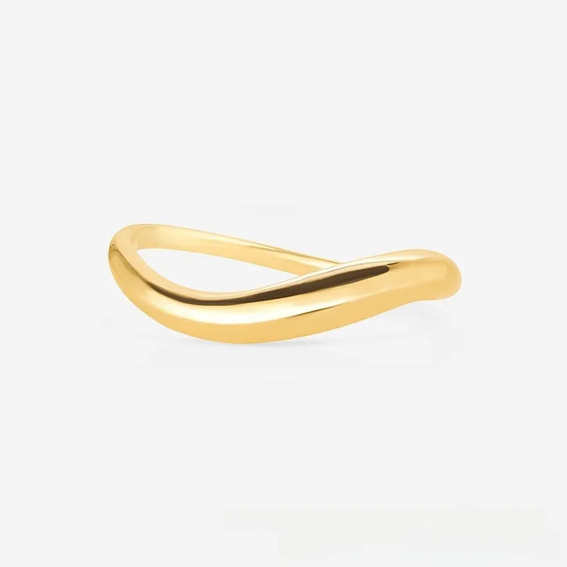 The Serpentine 925 Sterling Silver Curve Ring
