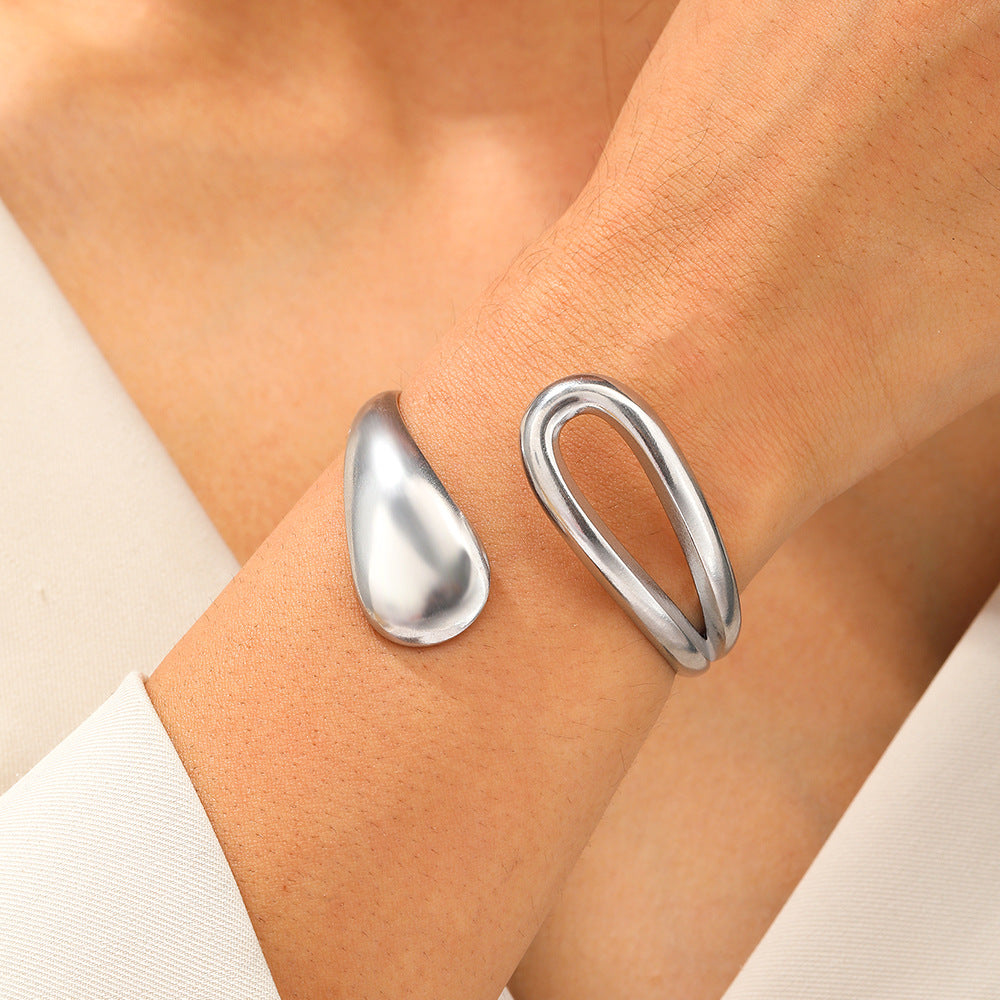 The Sculptural Teardrop Cuff Bracelet