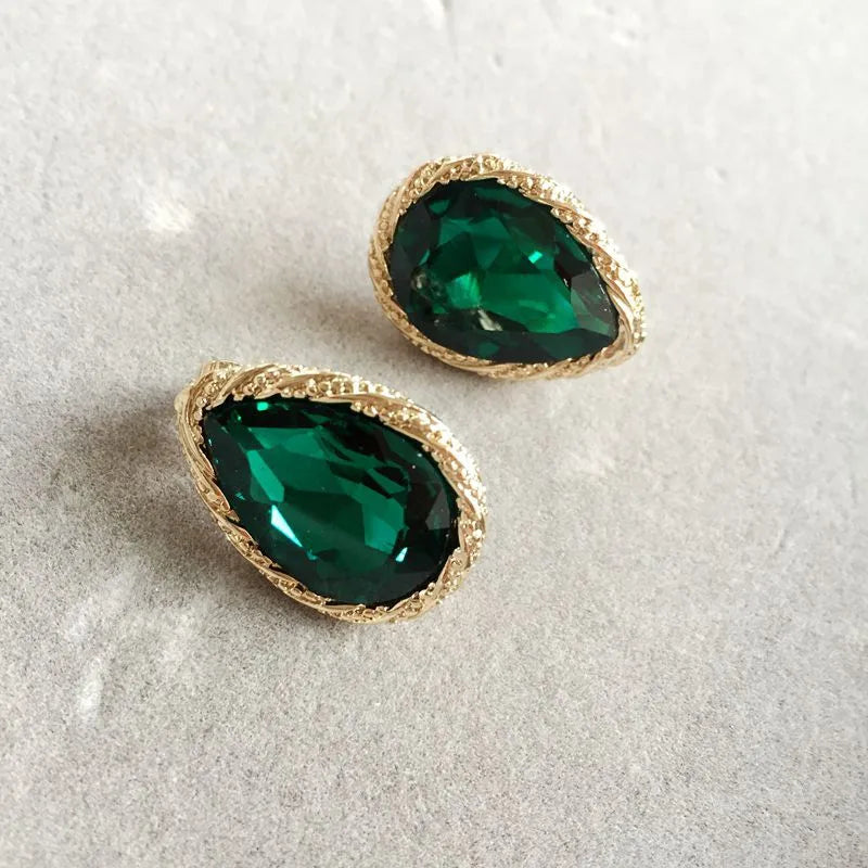 The Charlotte Vintage Teardrop Gemstone Earrings