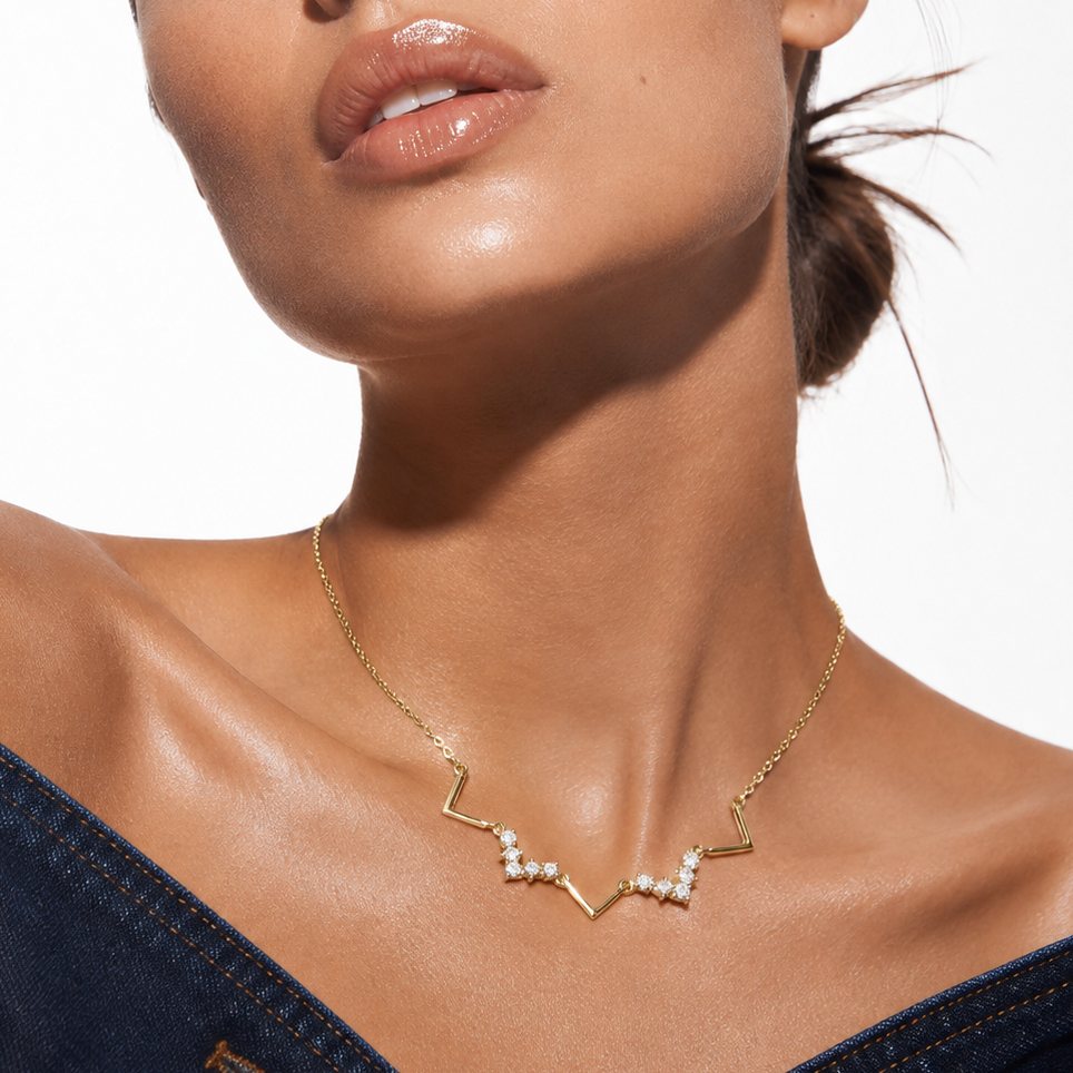 The Zenith Angular Zigzag 18K Gold Plated Choker