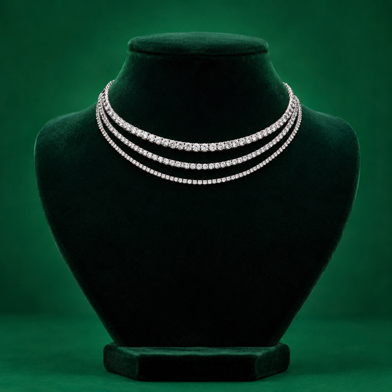 The Diamond-Cut 925 Sterling Silver Layering Tennis Necklace