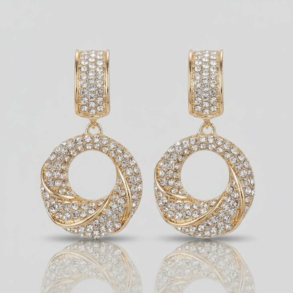The Celine Interlocking Pavé Crystal Earrings