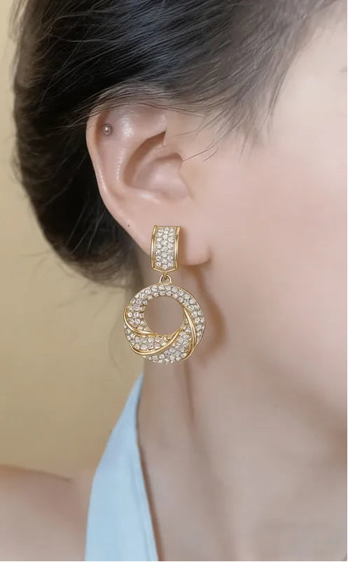 The Celine Interlocking Pavé Crystal Earrings