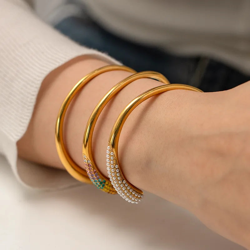 The Chroma Life-Proof PVD Gold Vibrant Geometric Cuff
