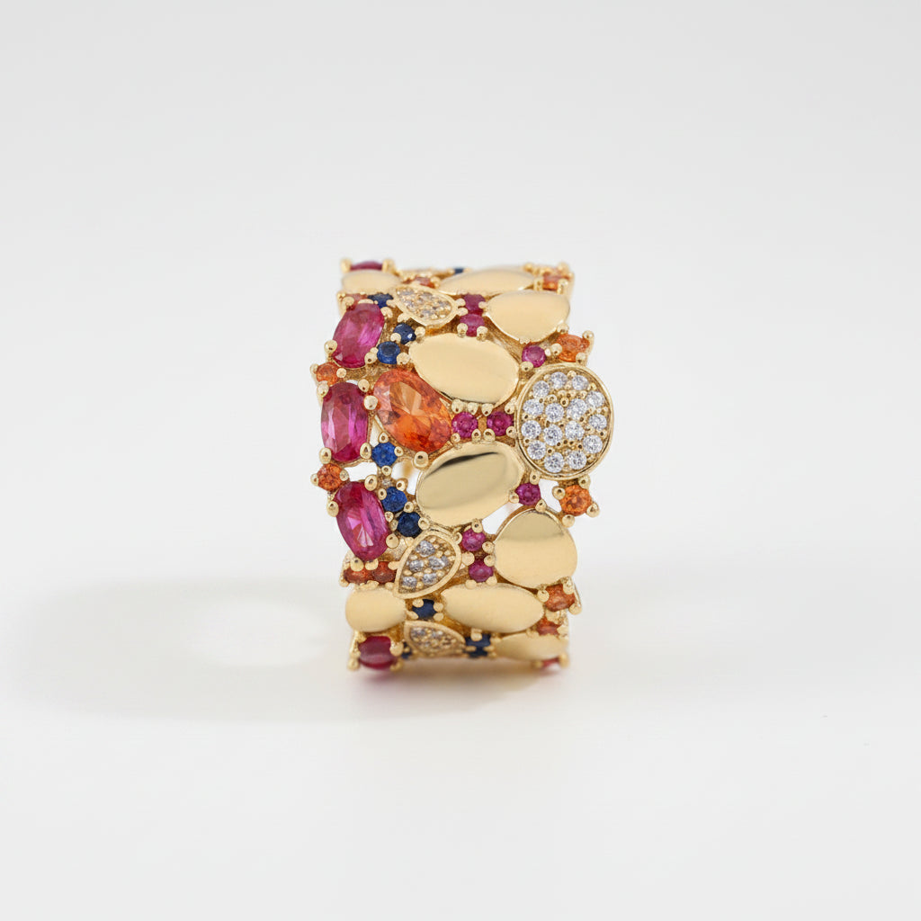 The Riviera Abstract Teardrop Pave Statement Ring
