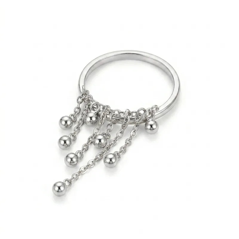 The Willow Waterproof 18K Gold Dangling Tassel Charm Ring