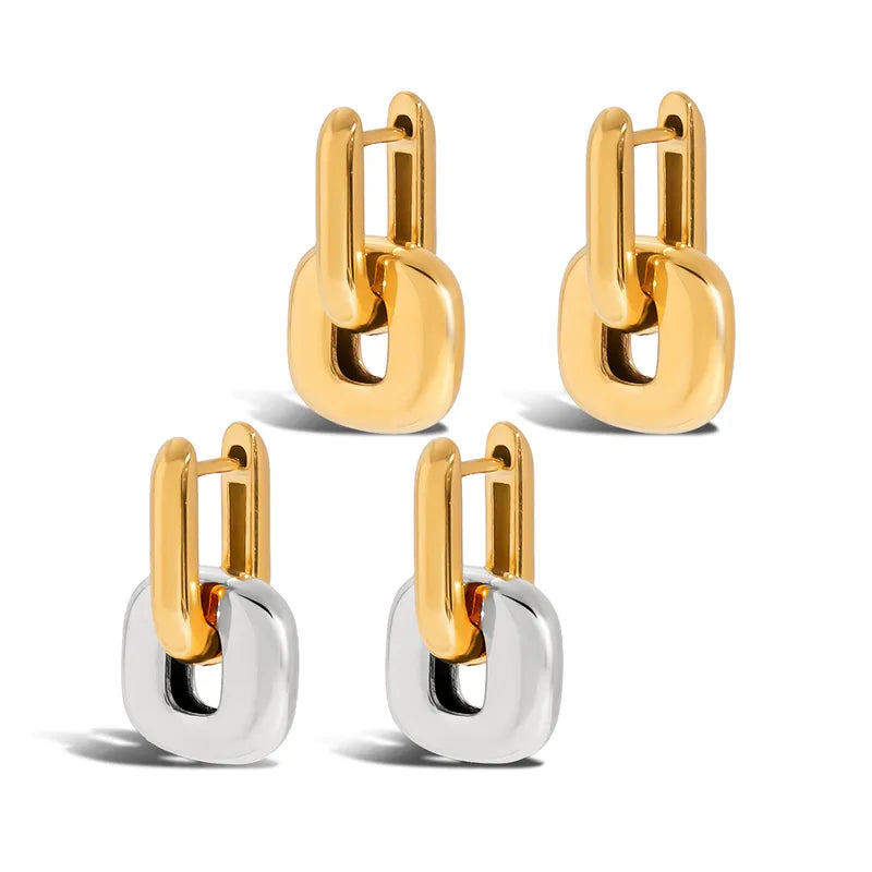 The Soren 18K Gold PVD Coated Sculptural Chain Link Studs