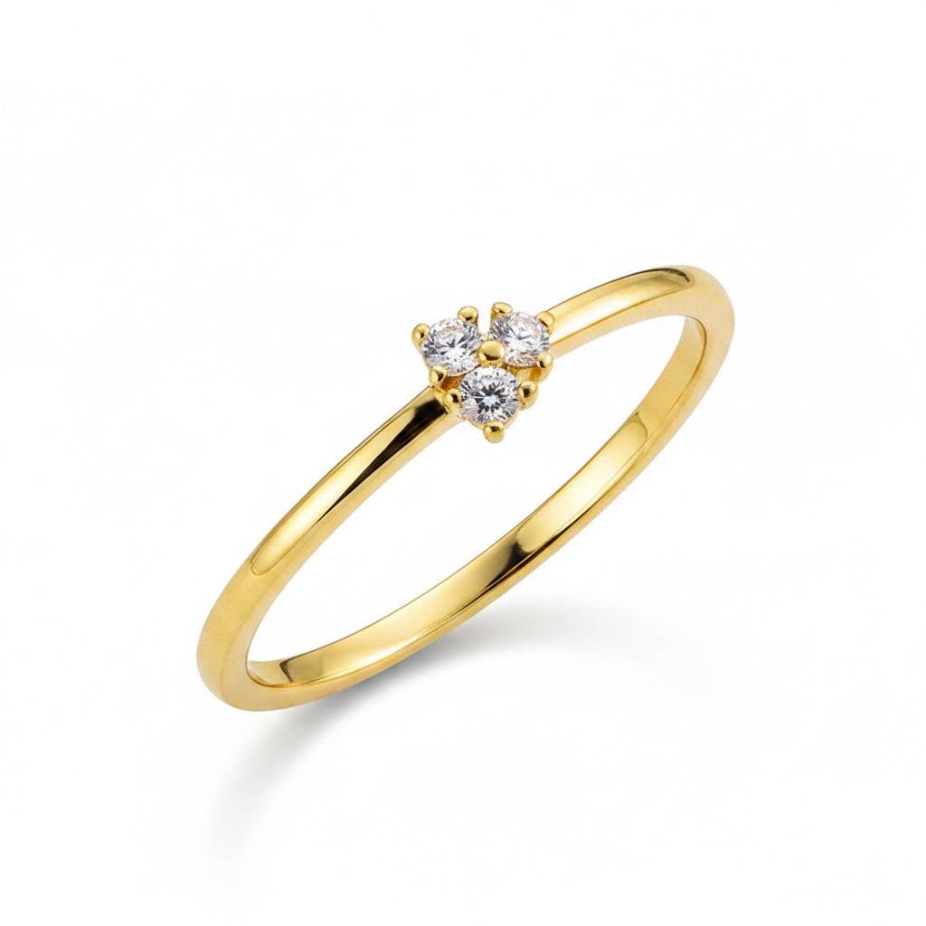 The Lyra Delicate Three-Stone Promise Ring