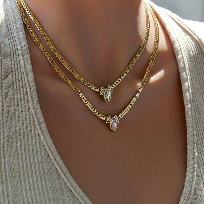 The Alba Petite Micro-Pavé Barrel Necklace
