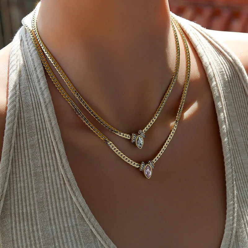 The Alba Petite Micro-Pavé Barrel Necklace