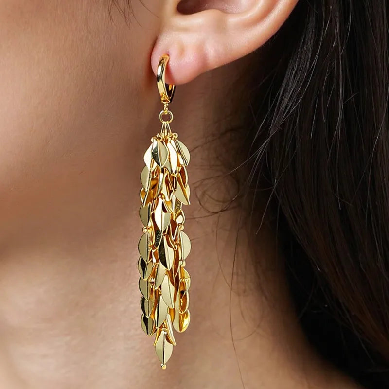 The Talia Slimming Metal Fringe Earrings