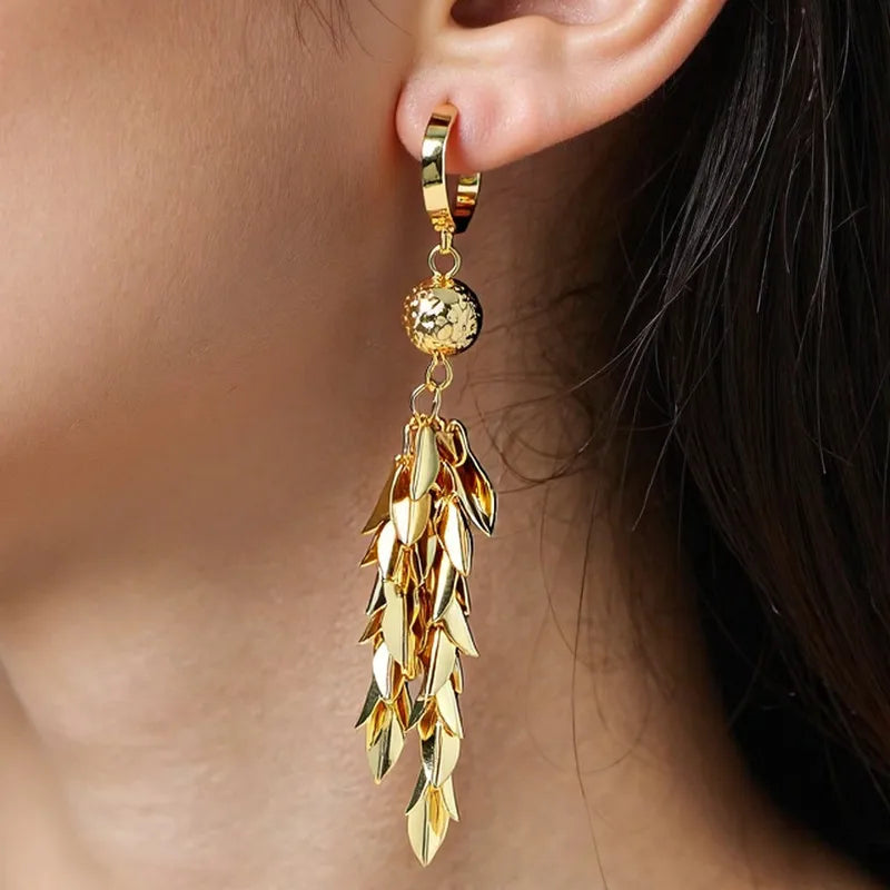 The Talia Slimming Metal Fringe Earrings