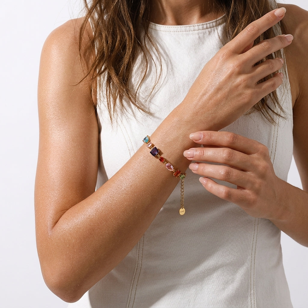 The Solis Geometric Crystal Drop Bracelet