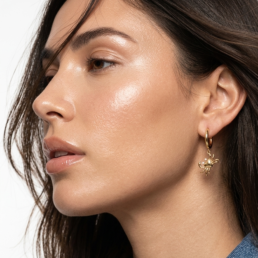 The Cancer Zodiac Sparkling Crustacean Earrings