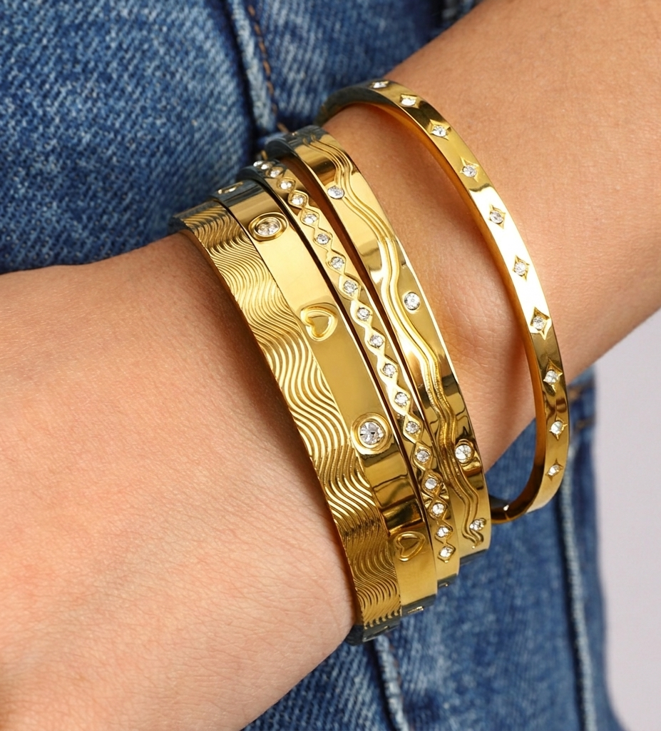 Signature Roman Zircon Bangle Suite