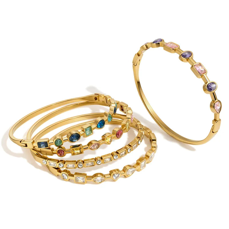 Riviera Candy-Toned Non-Tarnish Zircon Mosaic Cuff