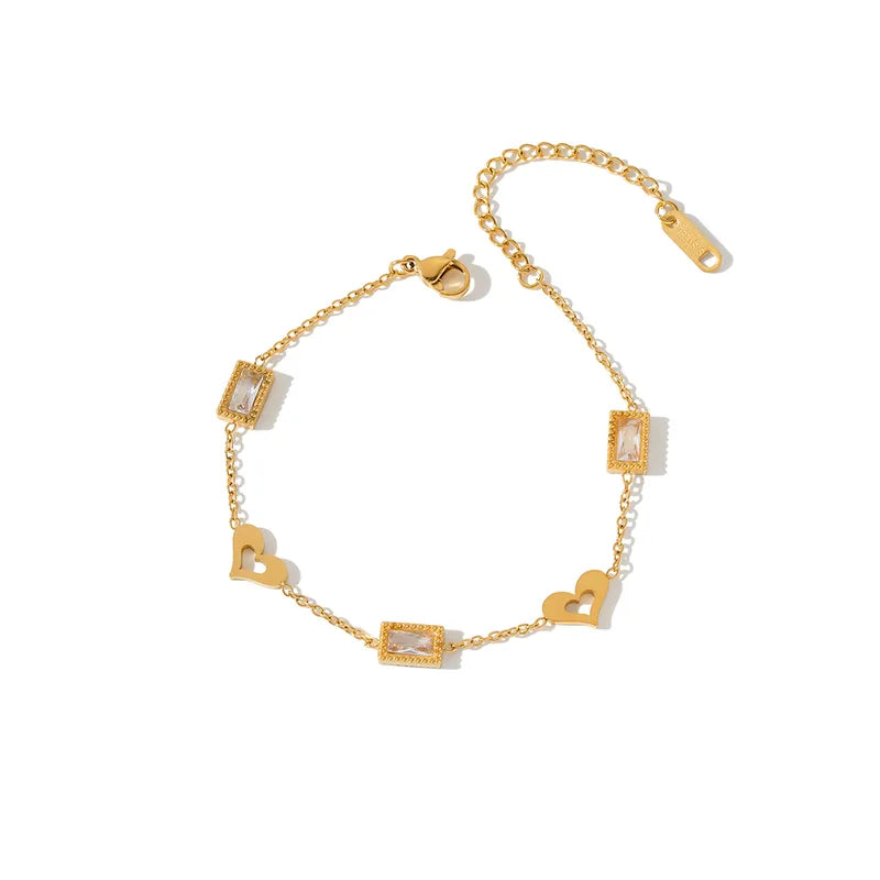 The Amora Geometric Heart & Zircon Bracelet