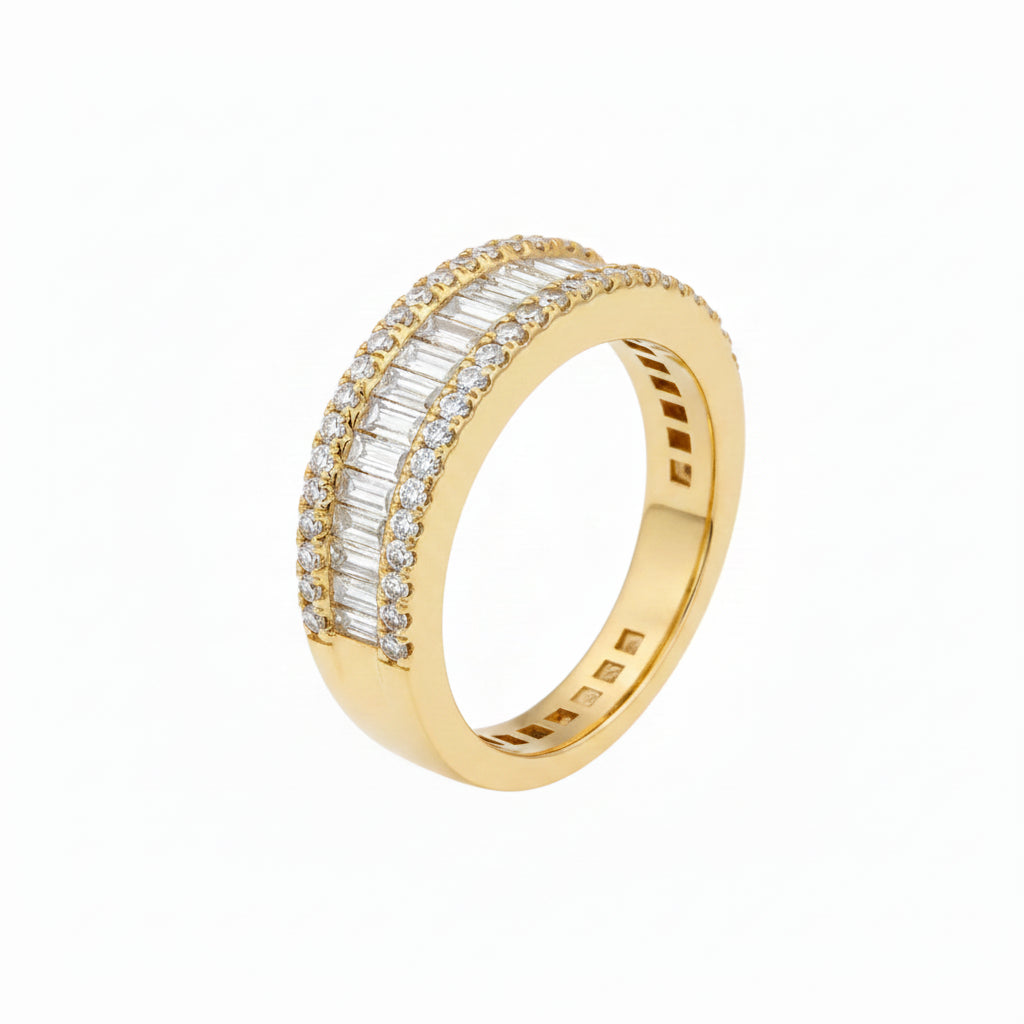 The Ritz Architectural Baguette Cocktail Ring