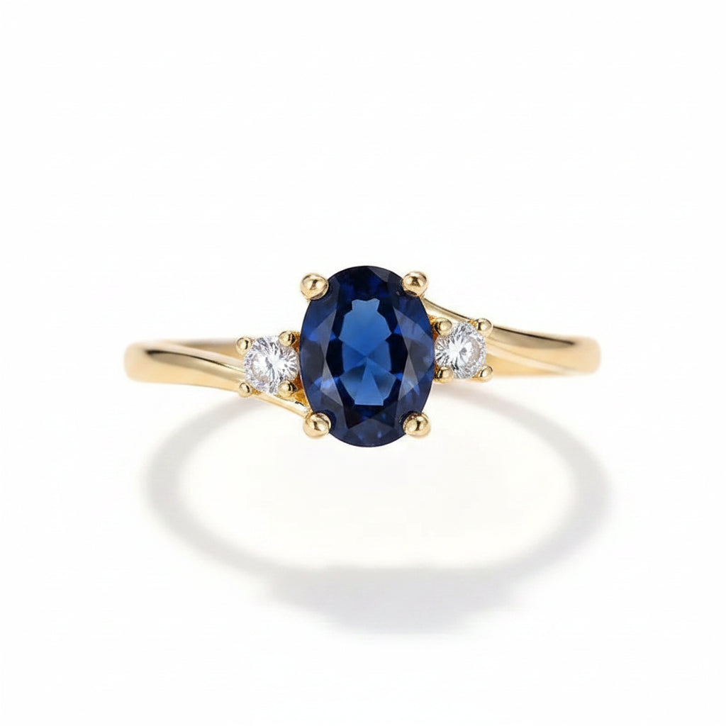 The Oceanique Petite Oval Three-Stone Ring