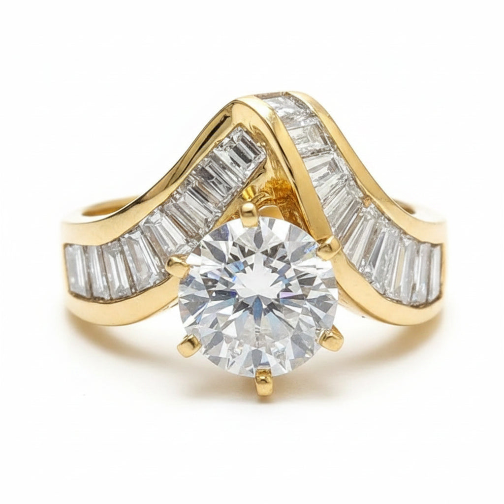 The Cascade Sculptural KC Gold Plated Statement Ring
