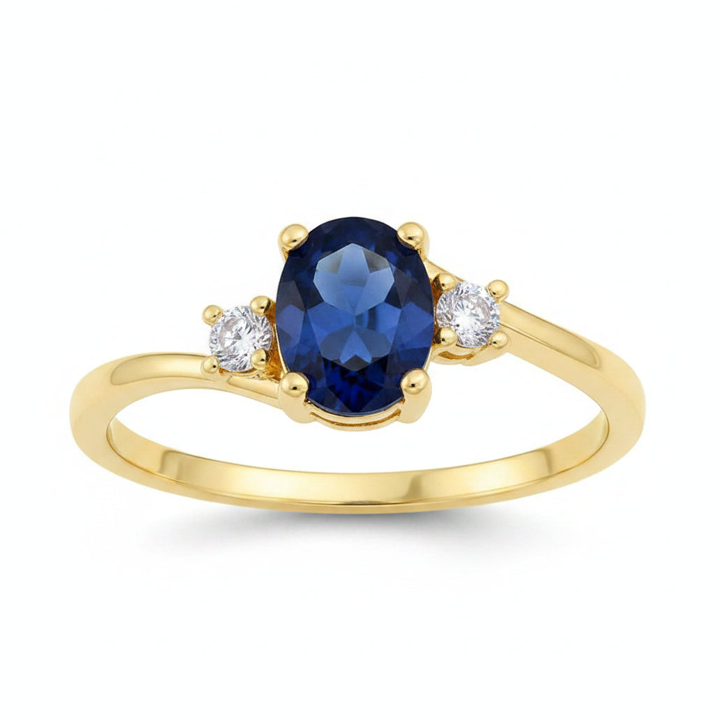 The Oceanique Petite Oval Three-Stone Ring