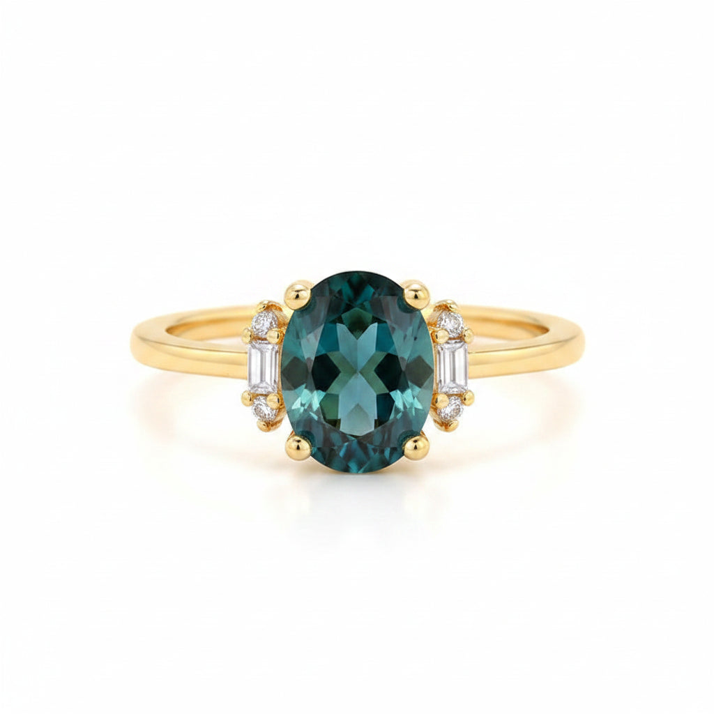 The Aurelia Ocean Teal Oval Statement Ring