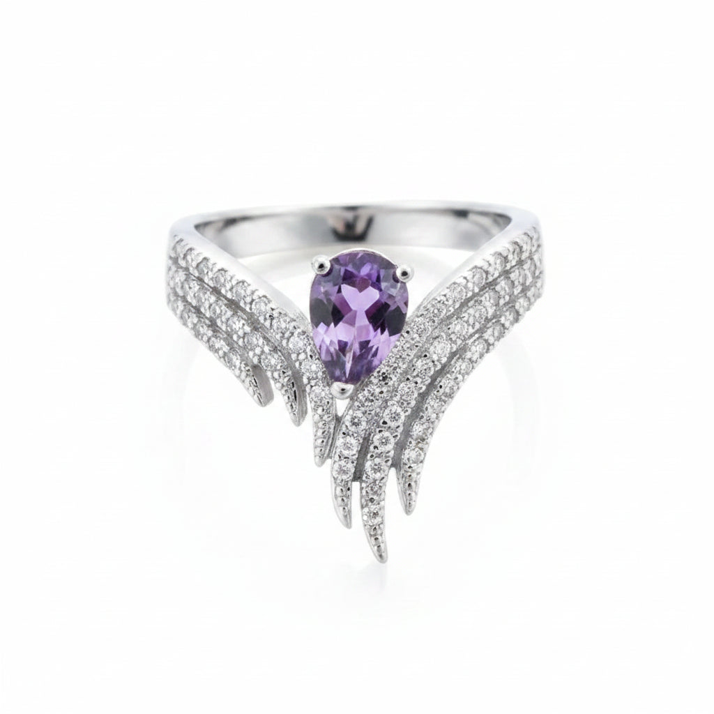 The Seraphina Pear-Cut Royal Chevron Ring