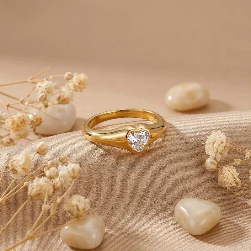 The Diana Gold PVD Coated Rectangular Black Onyx-Style Ring