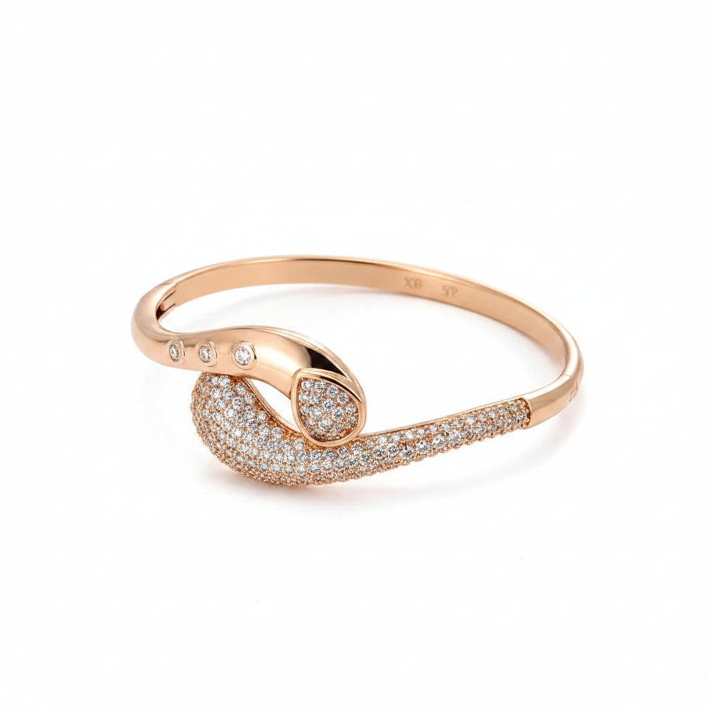 The Aurelia Sculpted Teardrop Bypass Bangle