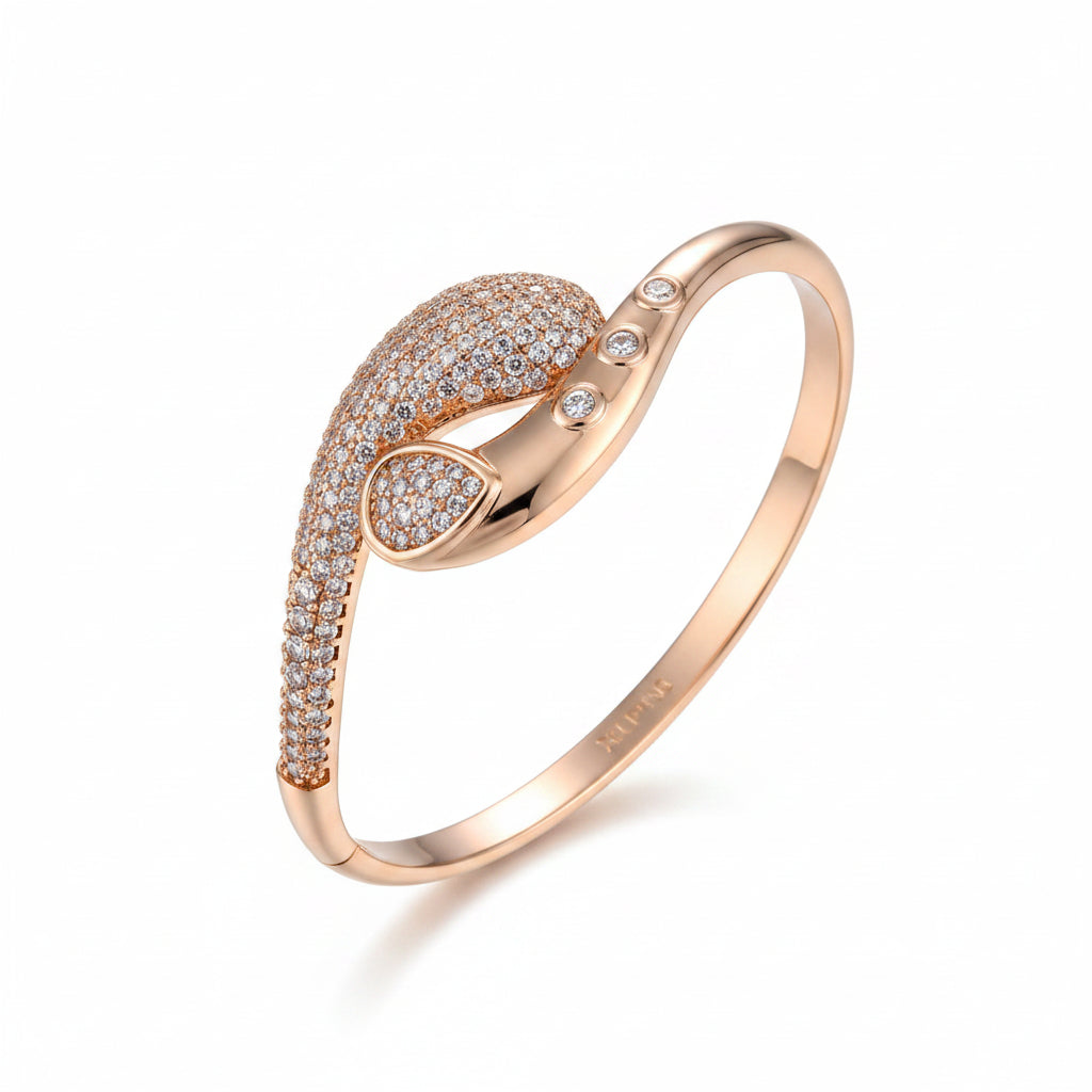 The Aurelia Sculpted Teardrop Bypass Bangle
