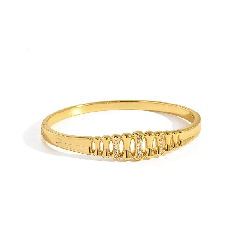 The Diana Fluted Geometric Zircon Bangle