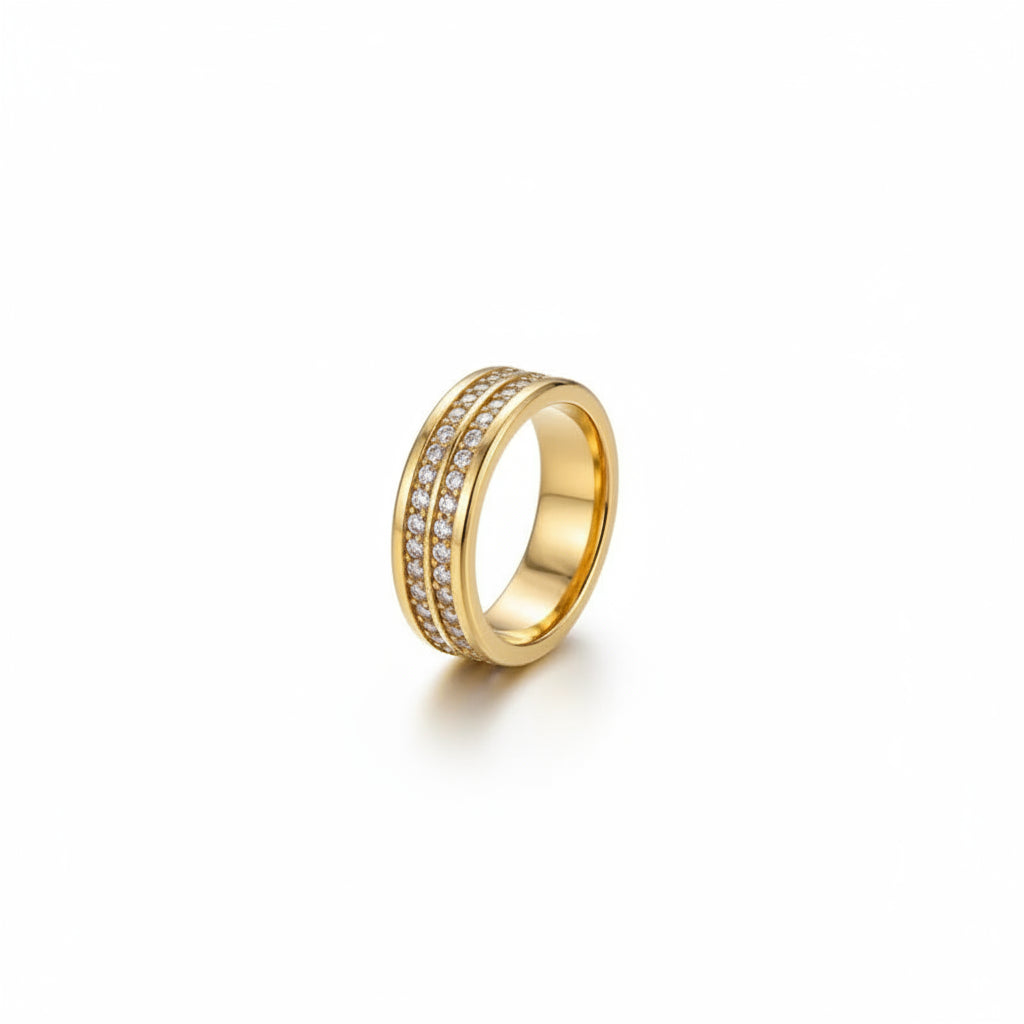 The Esme Waterproof 18K Gold Emerald Pear Bypass Ring