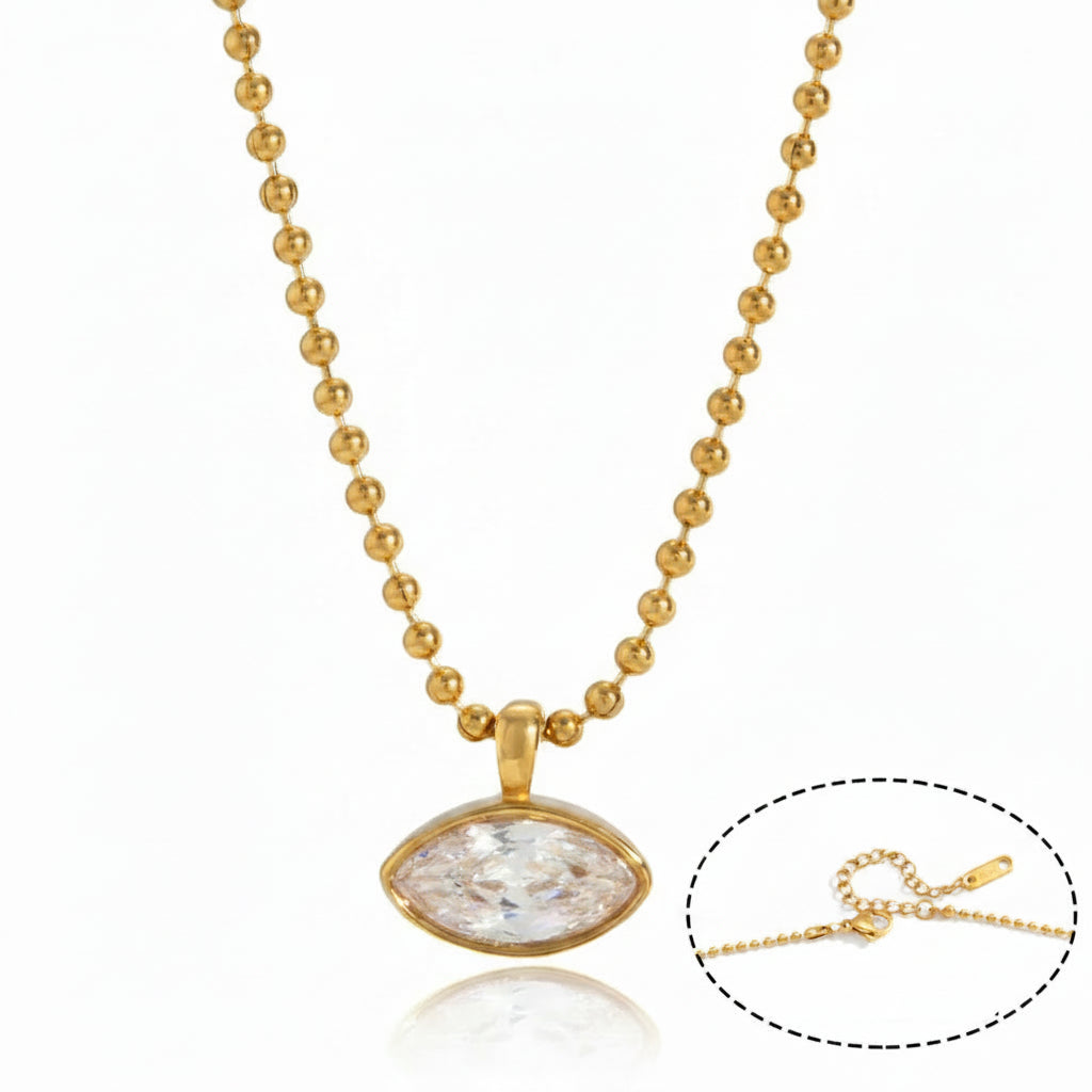 Tarnish-Free 18K Gold PVD Geometric Solitaire Choker