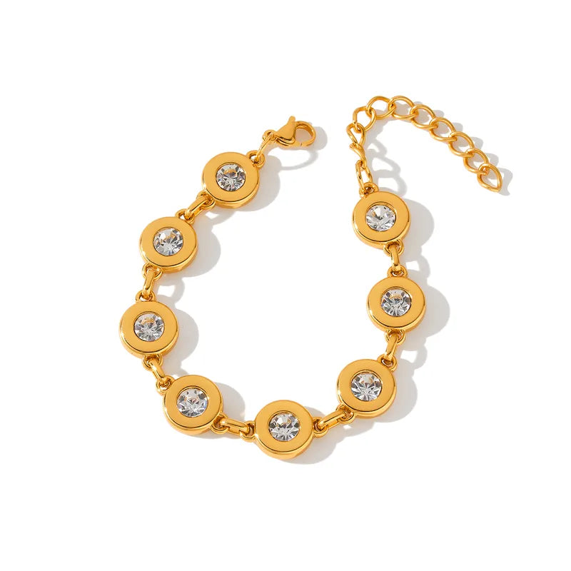 The Aurelia Chunky Round Zircon Statement Bracelet