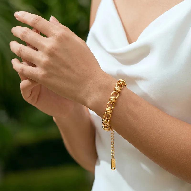 The Elena Interlinked Geometric Knot Bracelet