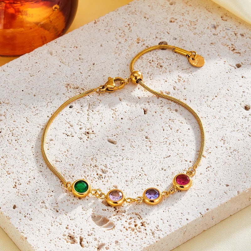 The Iris Multi-Color Crystal Delicate Bracelet