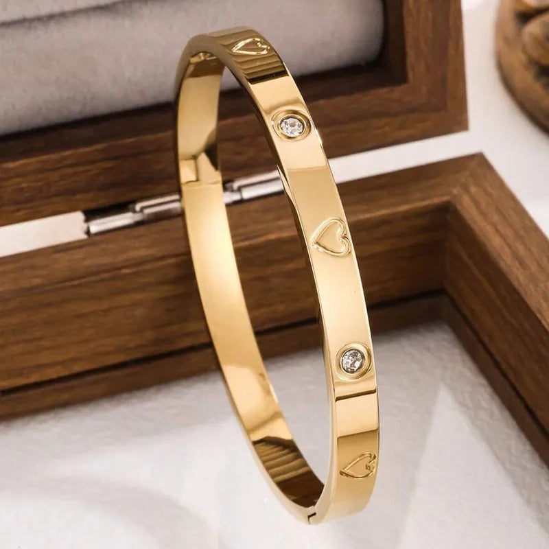 The Aura Zircon Bangle | 18K Gold Plated Stackable Set of 5